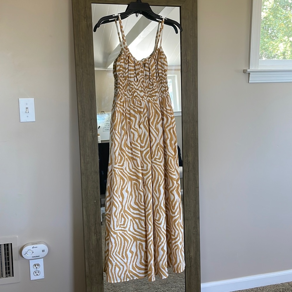 Linen Zebra Print Dress